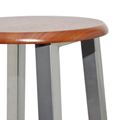 vidaXL Bar Stools 4 pcs Silver and Brown MDF - 30 x 30 x 70 cm