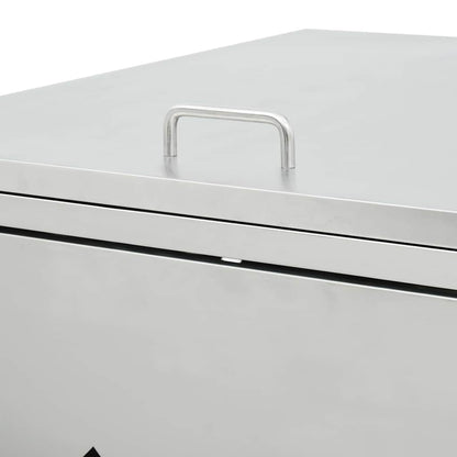 145380 vidaXL Double Wheelie Bin Shed 240 L Stainless Steel - Silver - 138 x 77.5 x 115 cm