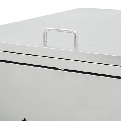 145381 vidaXL Triple Wheelie Bin Shed 240 L Stainless Steel - Silver - 207 x 77.5 x 115 cm