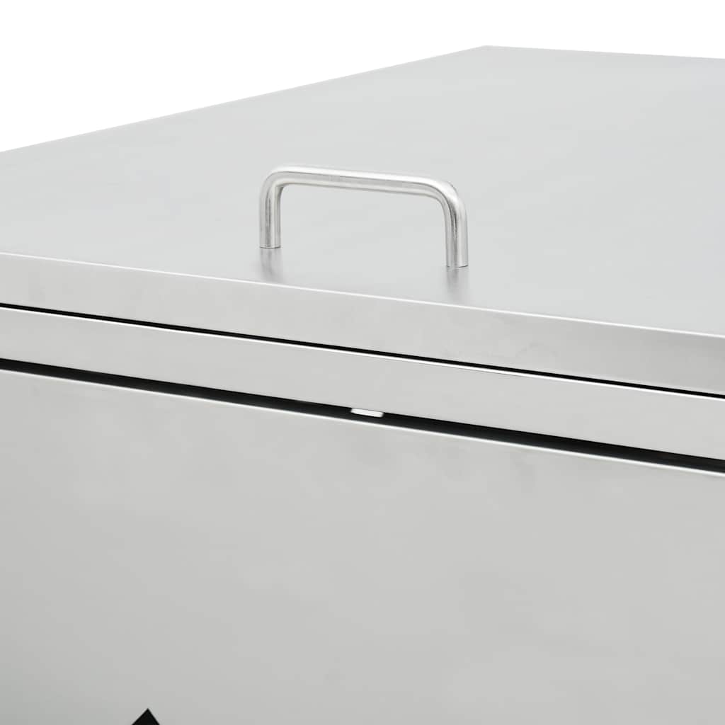 145382 vidaXL Quadruple Wheelie Bin Shed 240 L Stainless Steel - Silver - 276 x 77.5 x 115 cm