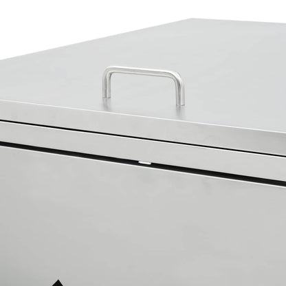 145382 vidaXL Quadruple Wheelie Bin Shed 240 L Stainless Steel - Silver - 276 x 77.5 x 115 cm