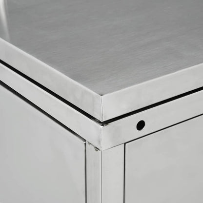 145382 vidaXL Quadruple Wheelie Bin Shed 240 L Stainless Steel - Silver - 276 x 77.5 x 115 cm