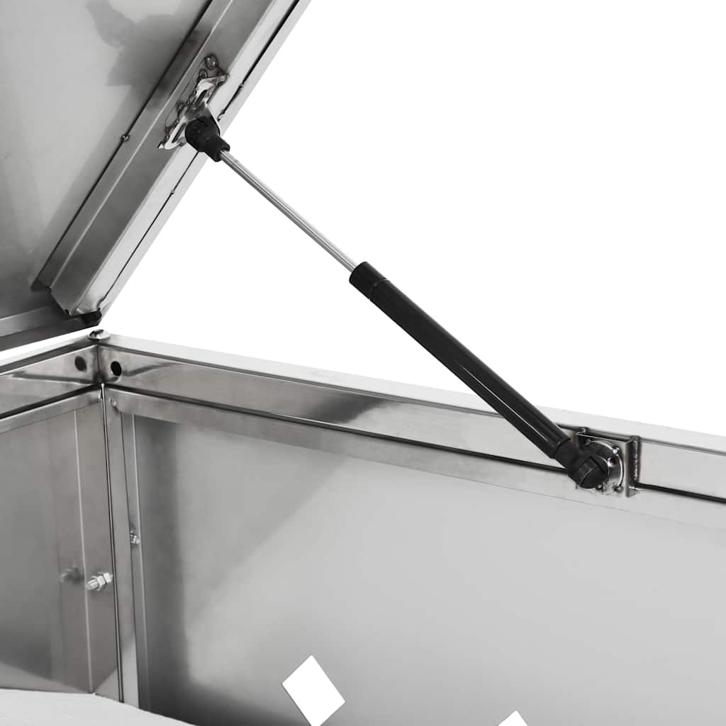 145382 vidaXL Quadruple Wheelie Bin Shed 240 L Stainless Steel - Silver - 276 x 77.5 x 115 cm