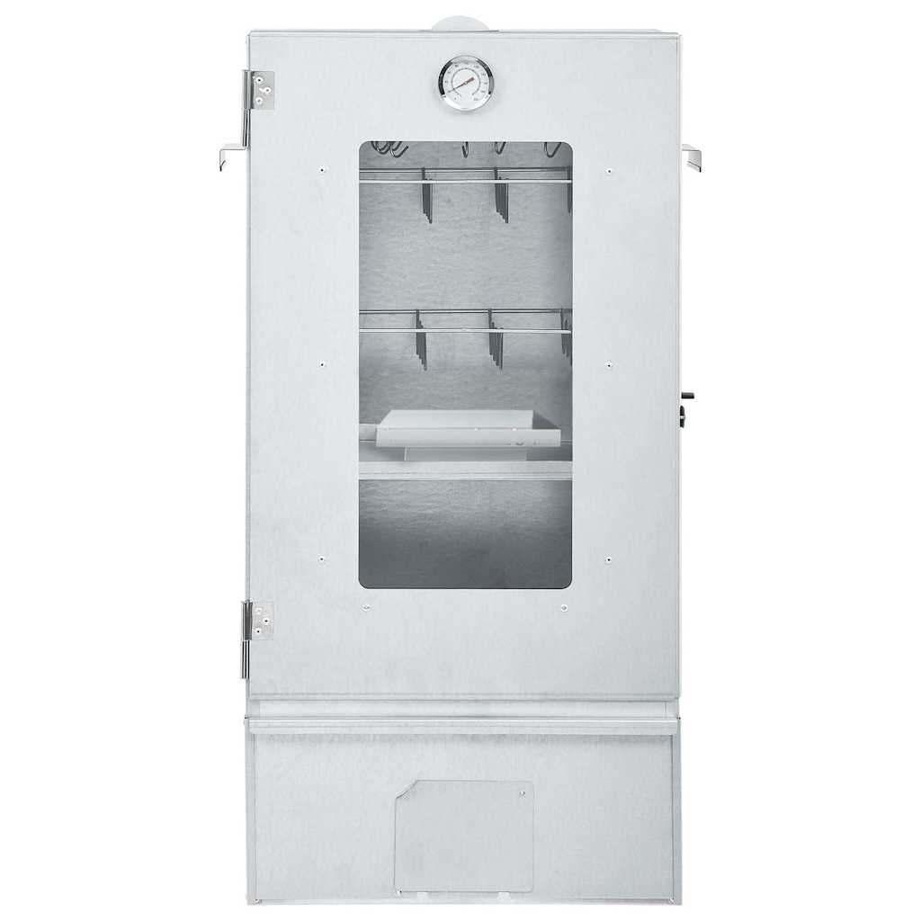 vidaXL BBQ Oven Smoker with 1kg Wood Chips 44.5x29x83 cm - Silver
