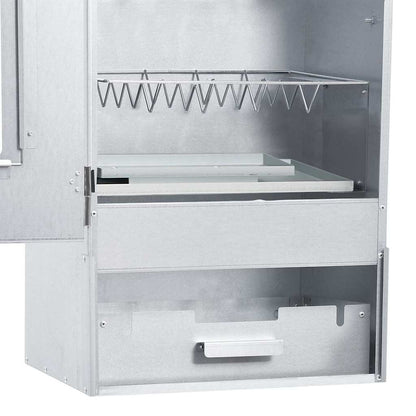 vidaXL BBQ Oven Smoker with 1kg Wood Chips 44.5x29x83 cm - Silver