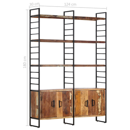 vidaXL 4-Tier Bookcase 124x30x180 cm Solid Reclaimed Wood - Brown