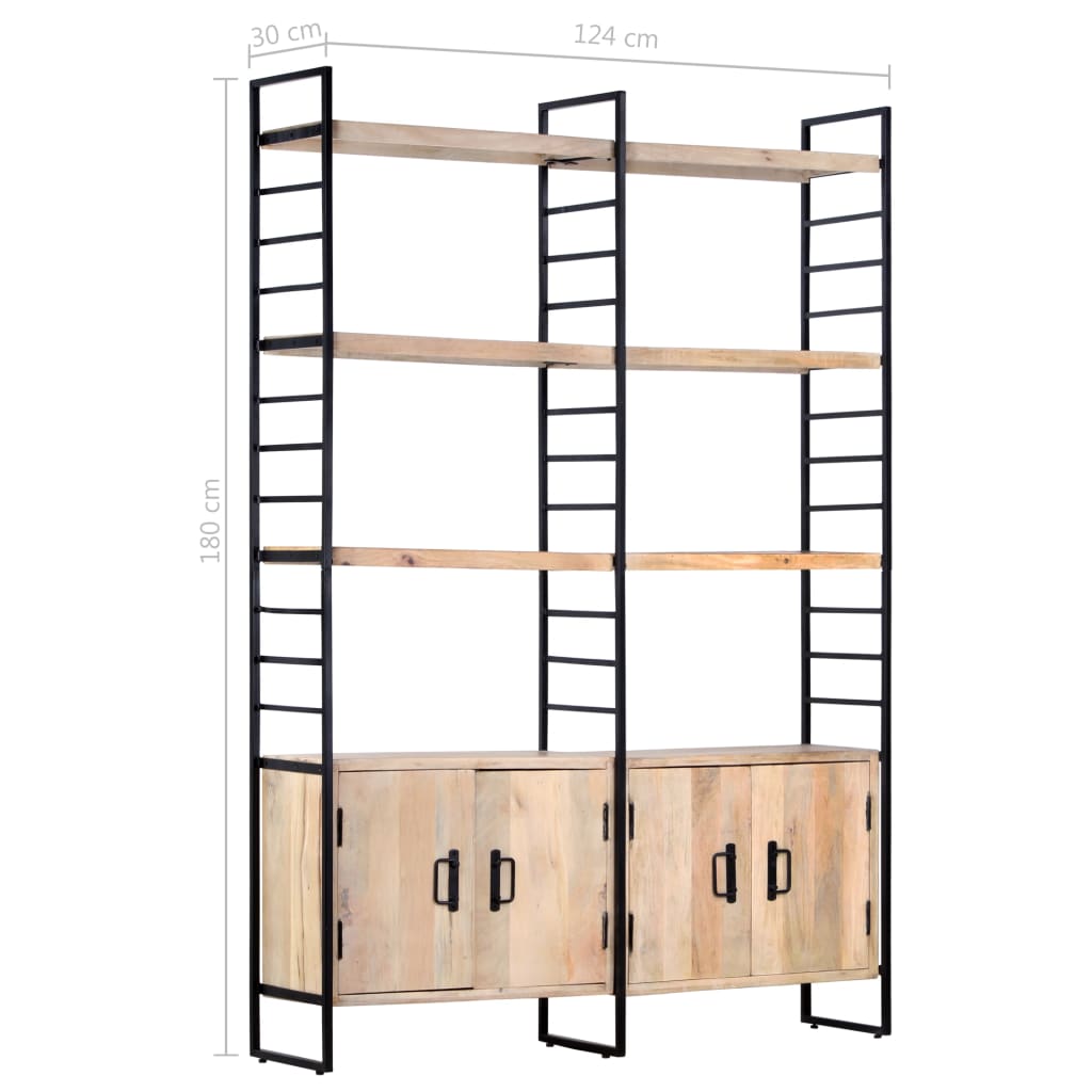 vidaXL 4-Tier Bookcase 124x30x180 cm Solid Mango Wood - Brown