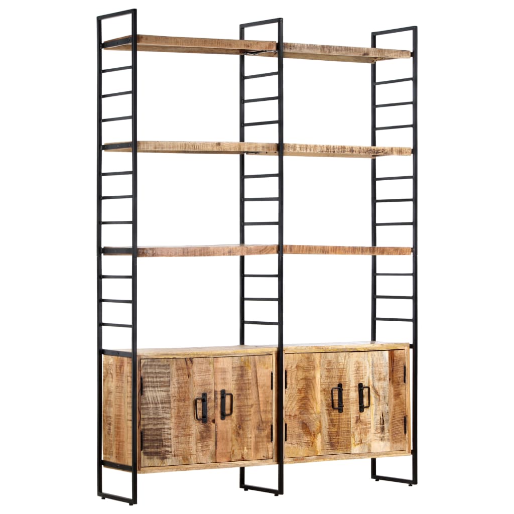 vidaXL 4-Tier Bookcase 124x30x180 cm Rough Mango Wood - Brown