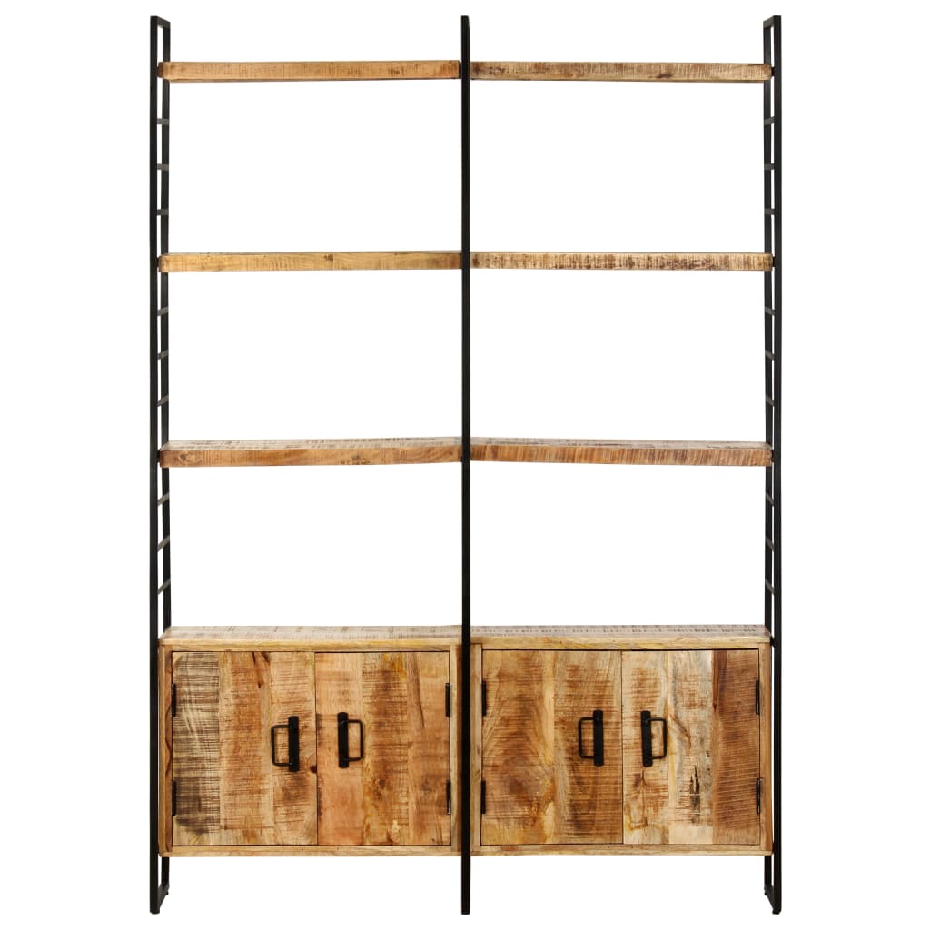 vidaXL 4-Tier Bookcase 124x30x180 cm Rough Mango Wood - Brown