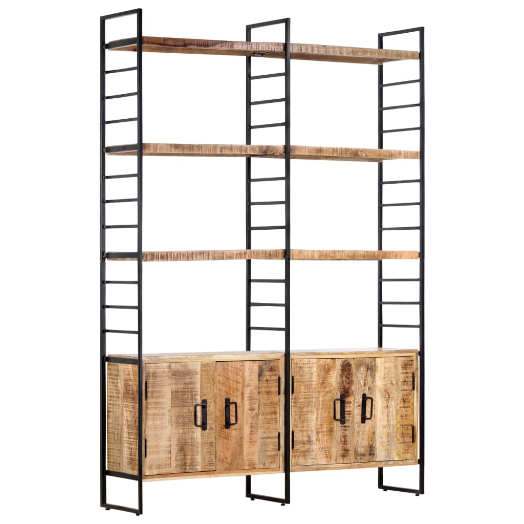 vidaXL 4-Tier Bookcase 124x30x180 cm Rough Mango Wood - Brown