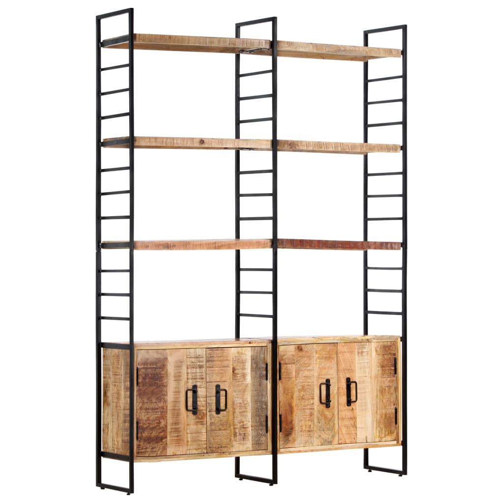 vidaXL 4-Tier Bookcase 124x30x180 cm Rough Mango Wood - Brown
