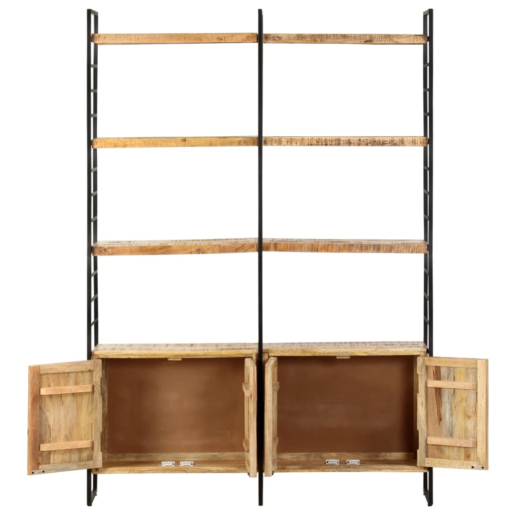 vidaXL 4-Tier Bookcase 124x30x180 cm Rough Mango Wood - Brown