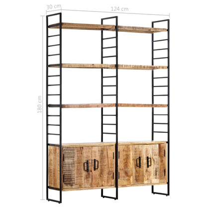 vidaXL 4-Tier Bookcase 124x30x180 cm Rough Mango Wood - Brown