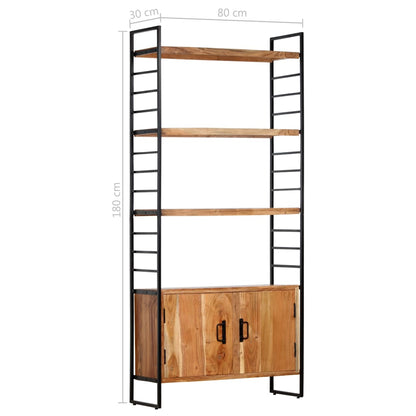 vidaXL 4-Tier Bookcase 80x30x180 cm Solid Acacia Wood - Brown