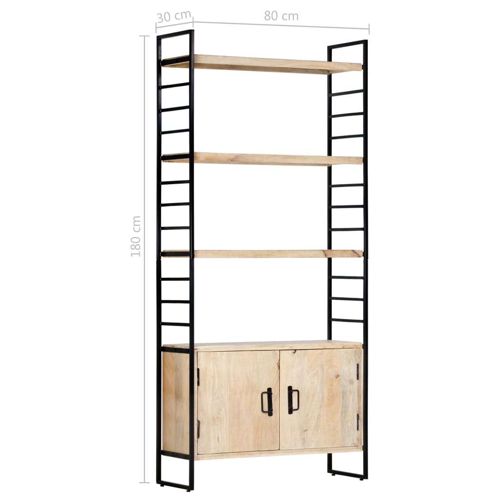 vidaXL 4-Tier Bookcase 80x30x180 cm Solid Mango Wood - Brown