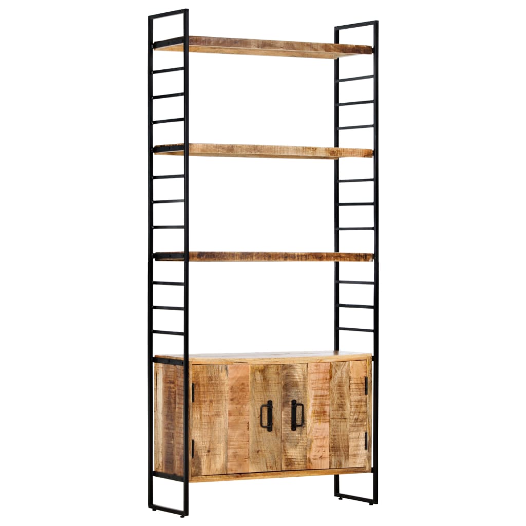 vidaXL 4-Tier Bookcase 80x30x180 cm Rough Mango Wood - Brown