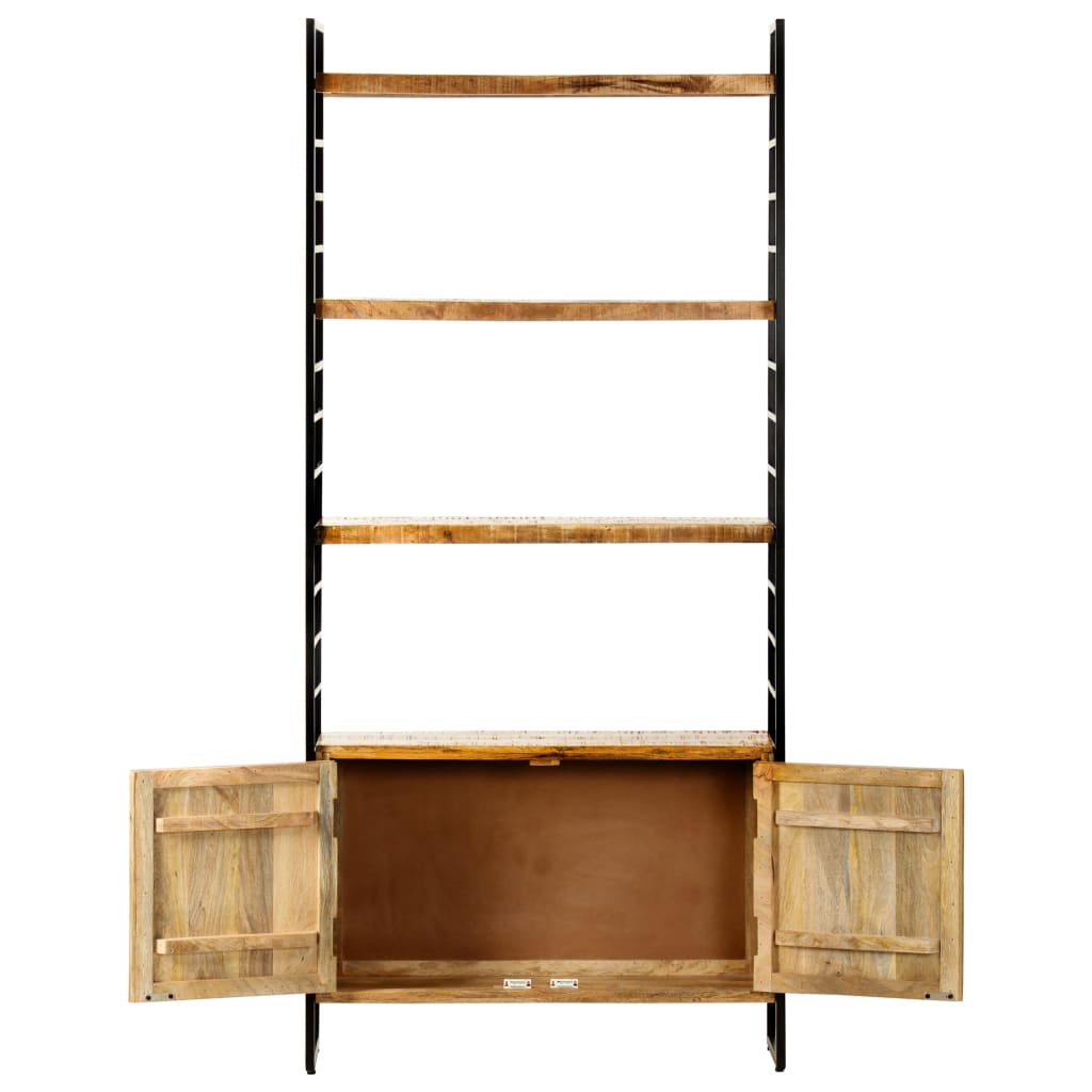 vidaXL 4-Tier Bookcase 80x30x180 cm Rough Mango Wood - Brown