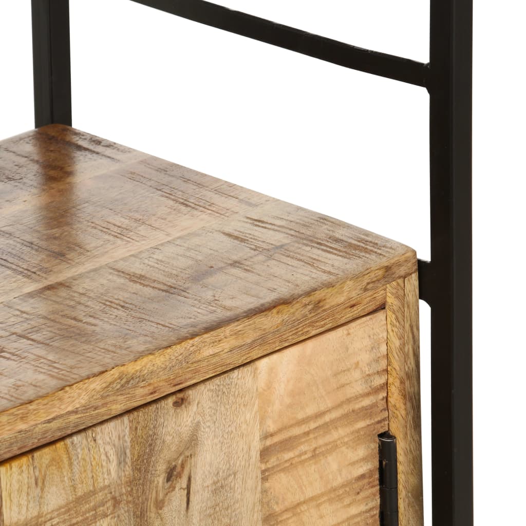 vidaXL 4-Tier Bookcase 80x30x180 cm Rough Mango Wood - Brown