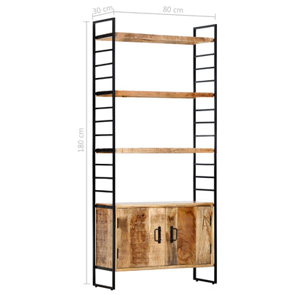 vidaXL 4-Tier Bookcase 80x30x180 cm Rough Mango Wood - Brown