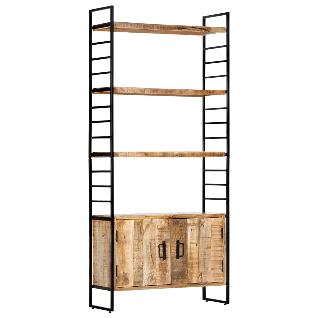 vidaXL 4-Tier Bookcase 80x30x180 cm Rough Mango Wood - Brown