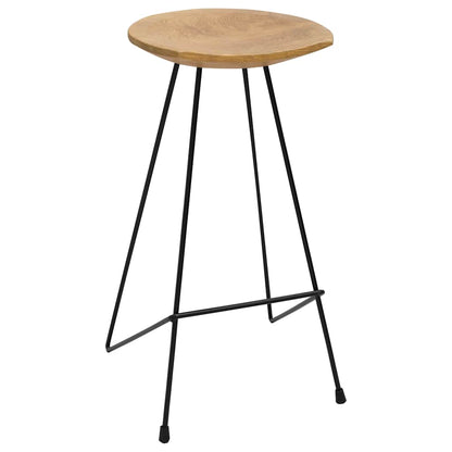 vidaXL Bar Stools 2 pcs Solid Teak Wood - Brown - 40 x 40 x 79 cm
