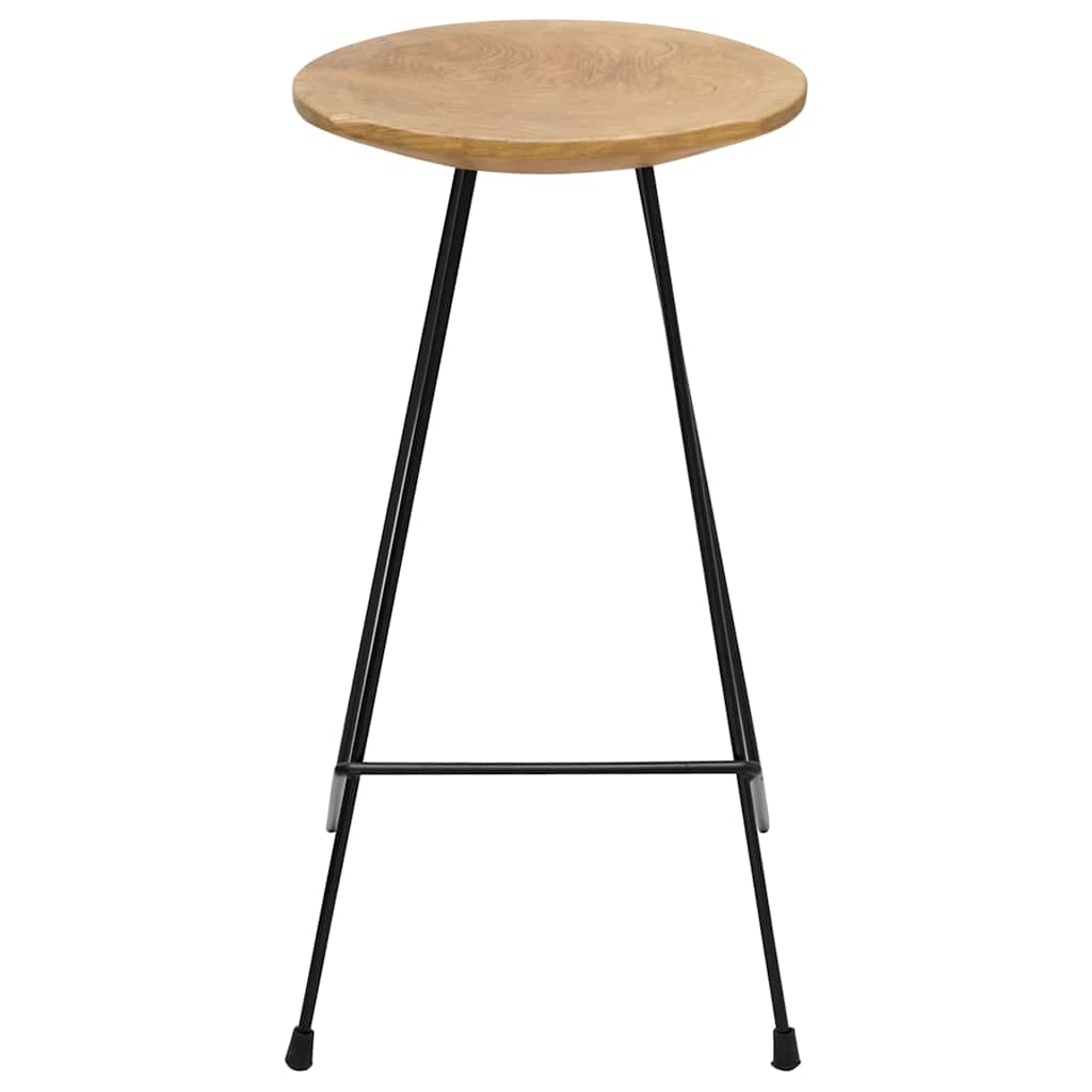 vidaXL Bar Stools 2 pcs Solid Teak Wood - Brown - 40 x 40 x 79 cm