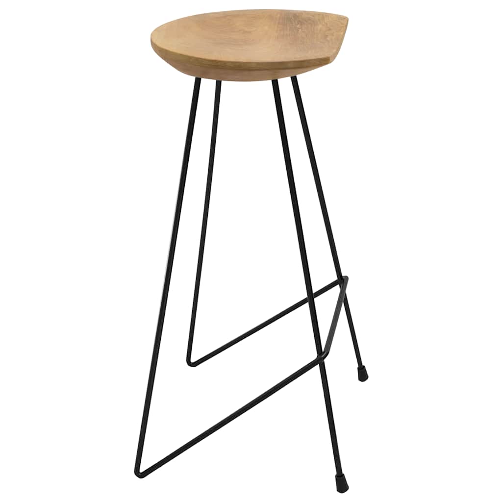 vidaXL Bar Stools 2 pcs Solid Teak Wood - Brown - 40 x 40 x 79 cm