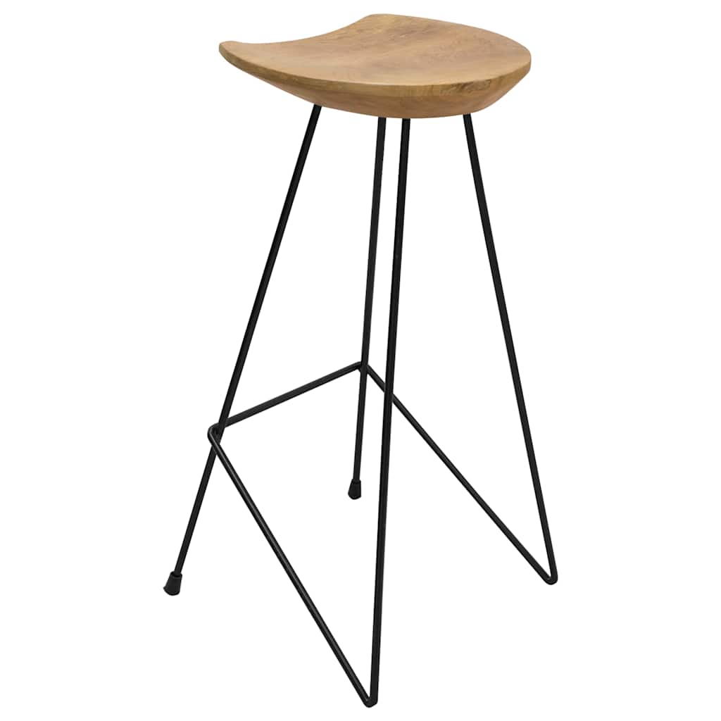 vidaXL Bar Stools 2 pcs Solid Teak Wood - Brown - 40 x 40 x 79 cm