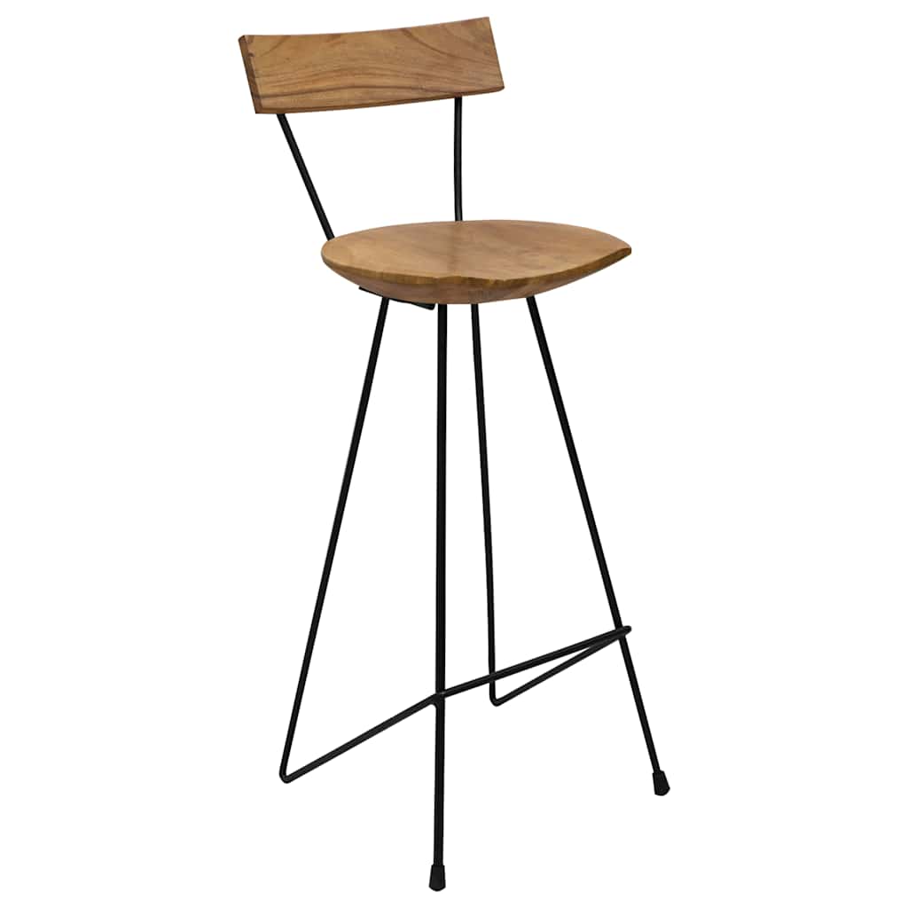 vidaXL Bar Stools 2 pcs Solid Teak Wood - Brown - 40 x 40 x 103 cm