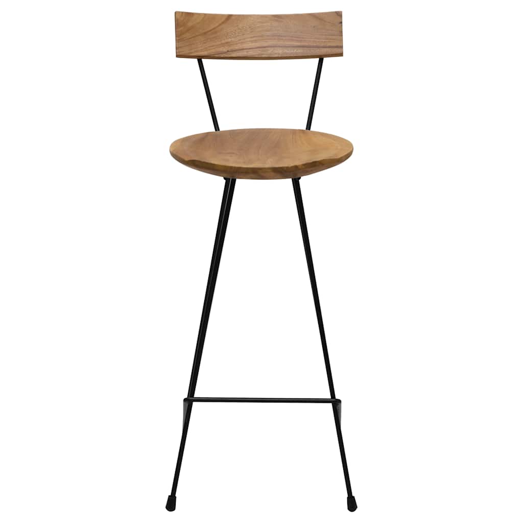 vidaXL Bar Stools 2 pcs Solid Teak Wood - Brown - 40 x 40 x 103 cm