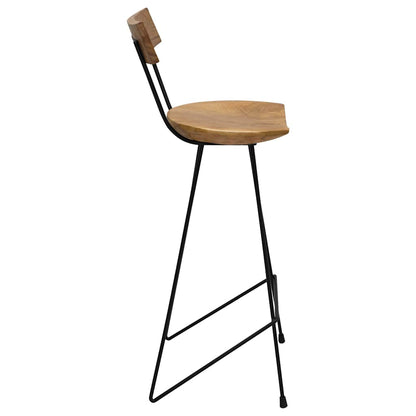 vidaXL Bar Stools 2 pcs Solid Teak Wood - Brown - 40 x 40 x 103 cm