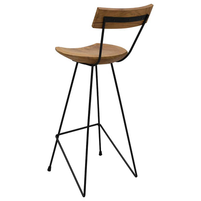 vidaXL Bar Stools 2 pcs Solid Teak Wood - Brown - 40 x 40 x 103 cm
