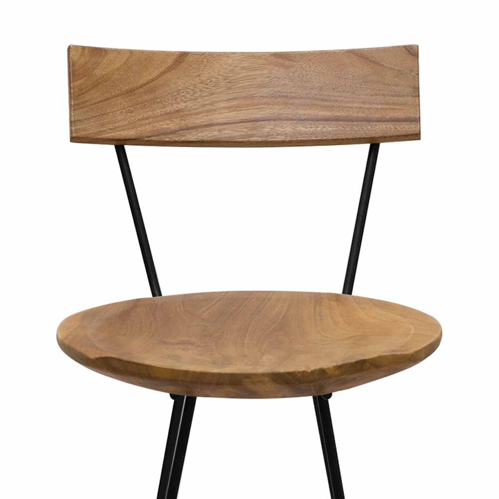vidaXL Bar Stools 2 pcs Solid Teak Wood - Brown - 40 x 40 x 103 cm