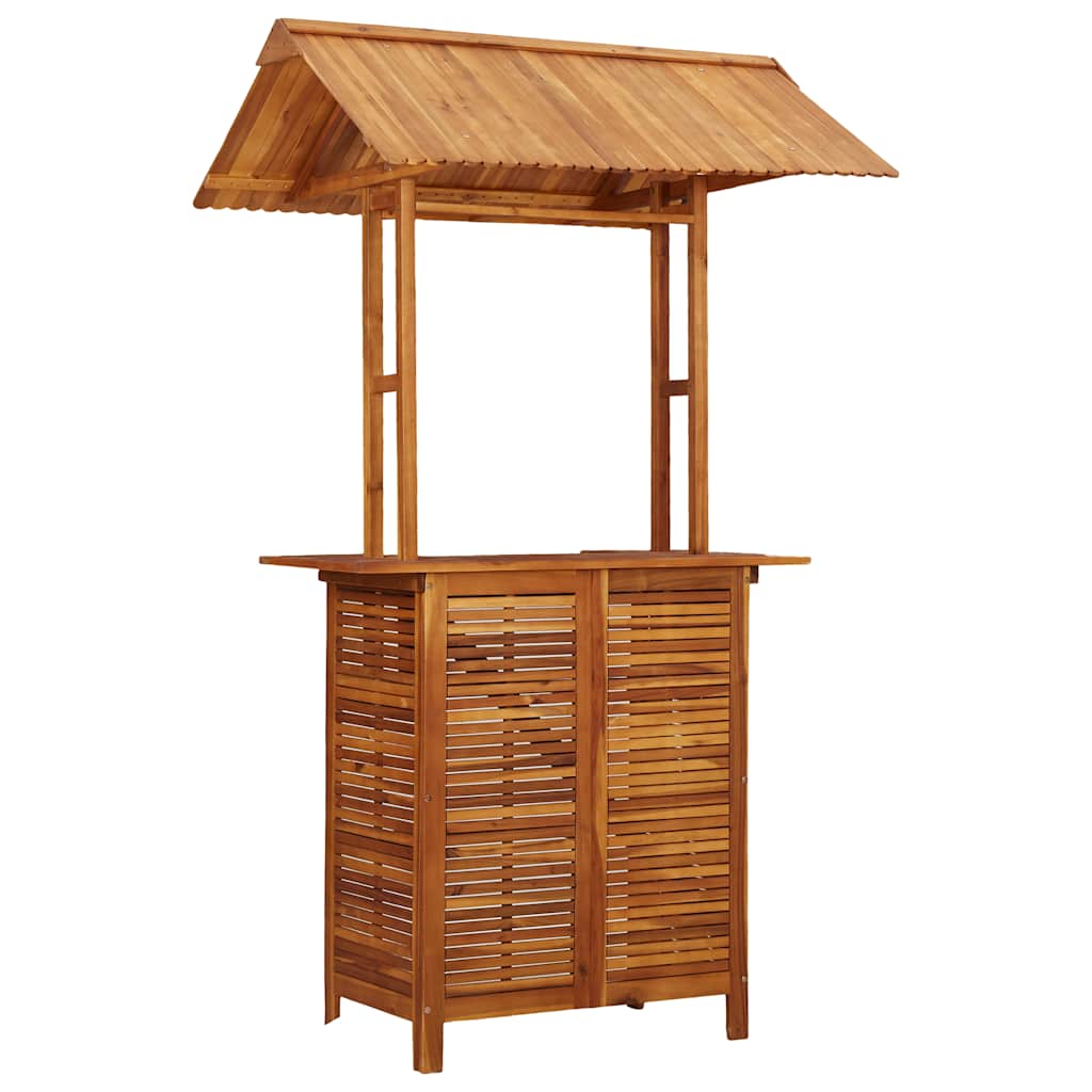 vidaXL Outdoor Bar Table with Rooftop 113x106x217 cm Solid Acacia Wood - Brown