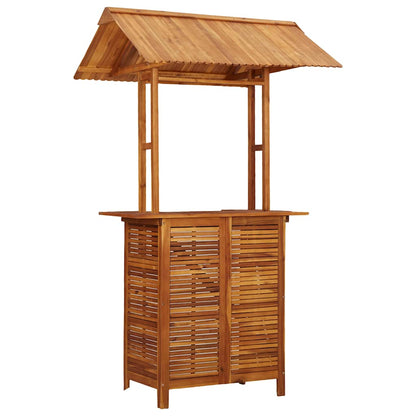 vidaXL Outdoor Bar Table with Rooftop 113x106x217 cm Solid Acacia Wood - Brown