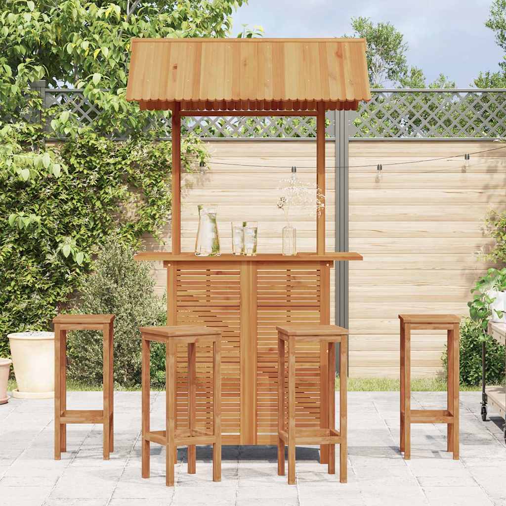 vidaXL Outdoor Bar Table with Rooftop 113x106x217 cm Solid Acacia Wood - Brown