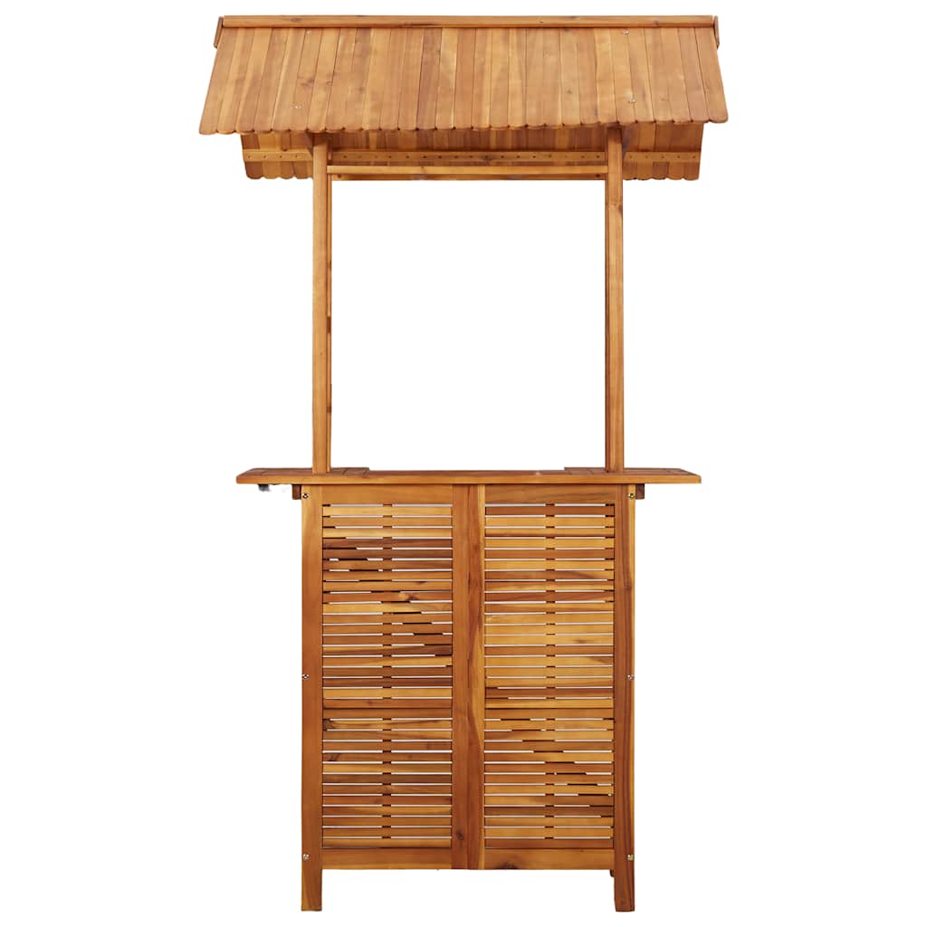 vidaXL Outdoor Bar Table with Rooftop 113x106x217 cm Solid Acacia Wood - Brown