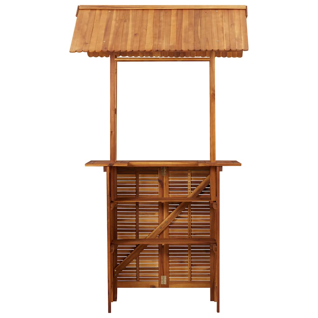 vidaXL Outdoor Bar Table with Rooftop 113x106x217 cm Solid Acacia Wood - Brown