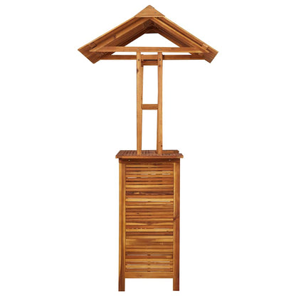 vidaXL Outdoor Bar Table with Rooftop 113x106x217 cm Solid Acacia Wood - Brown