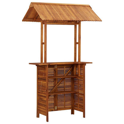 vidaXL Outdoor Bar Table with Rooftop 113x106x217 cm Solid Acacia Wood - Brown