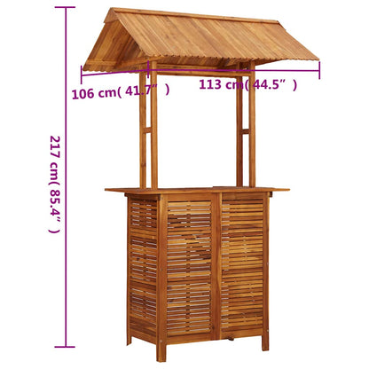 vidaXL Outdoor Bar Table with Rooftop 113x106x217 cm Solid Acacia Wood - Brown