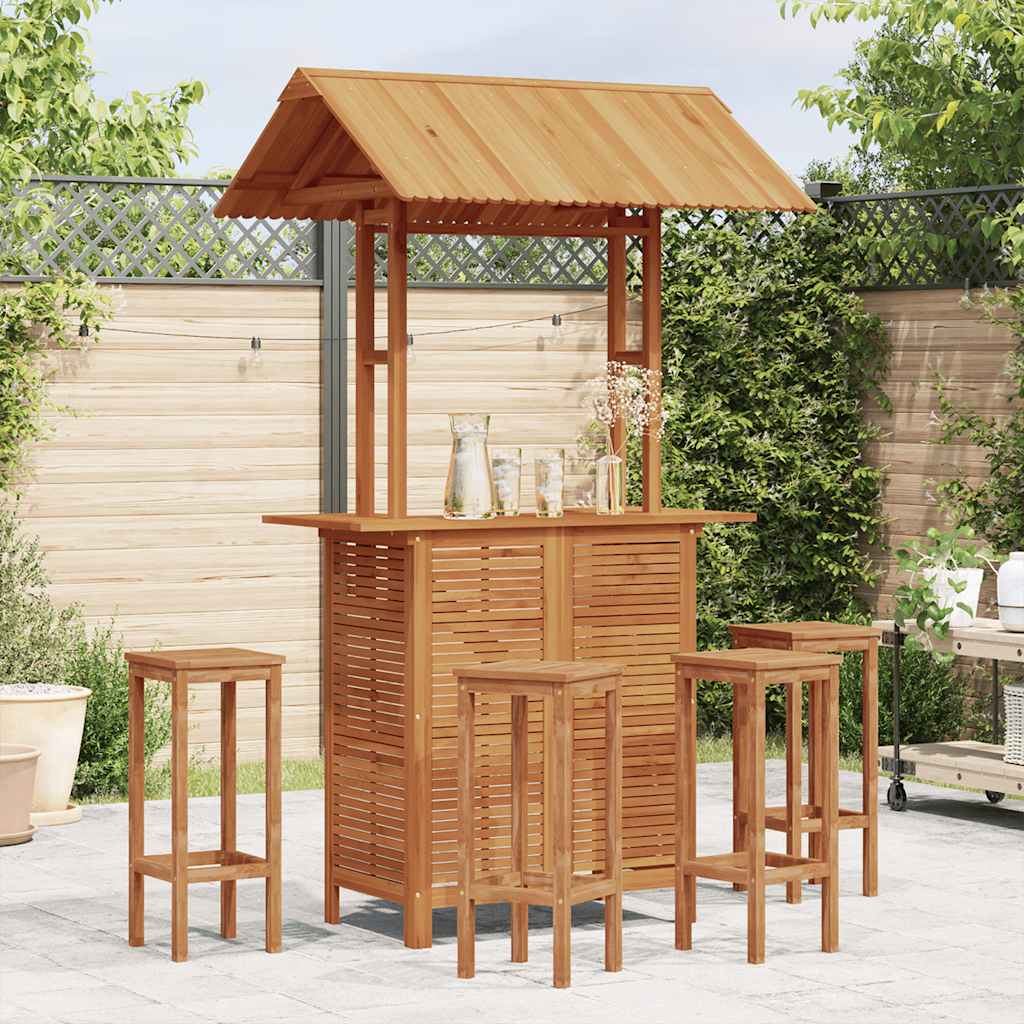 vidaXL Outdoor Bar Table with Rooftop 113x106x217 cm Solid Acacia Wood - Brown
