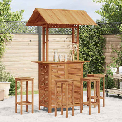 vidaXL Outdoor Bar Table with Rooftop 113x106x217 cm Solid Acacia Wood - Brown