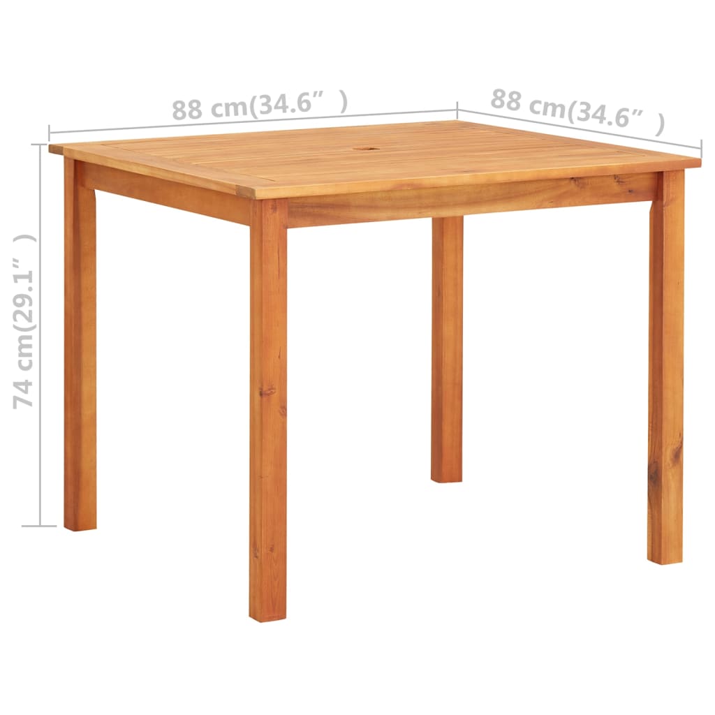 vidaXL Garden Table 88x88x74 cm Solid Acacia Wood - Brown