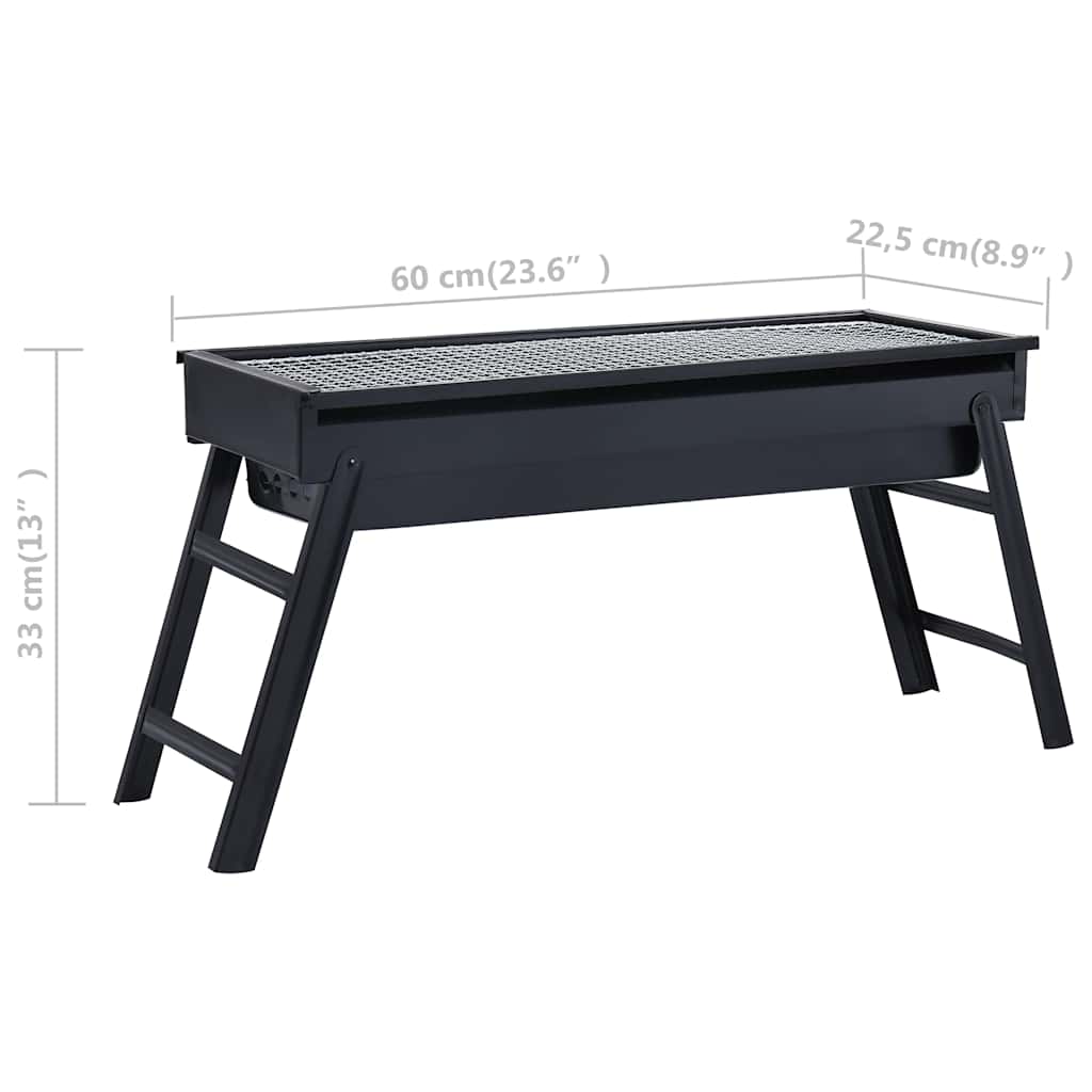 vidaXL Portable Camping BBQ Grill 60x22.5x33 cm - Black