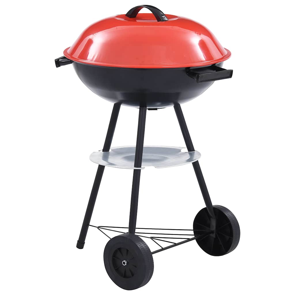 vidaXL Portable XXL Charcoal Kettle BBQ Grill with Wheels 44 cm - Multicolour