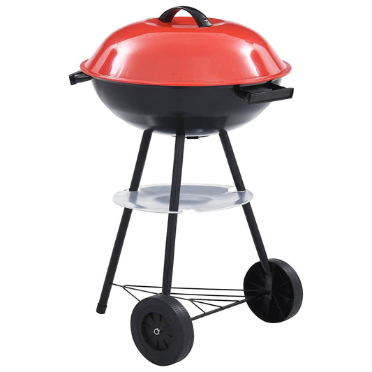 vidaXL Portable XXL Charcoal Kettle BBQ Grill with Wheels 44 cm - Multicolour
