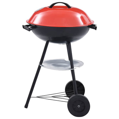 vidaXL Portable XXL Charcoal Kettle BBQ Grill with Wheels 44 cm - Multicolour