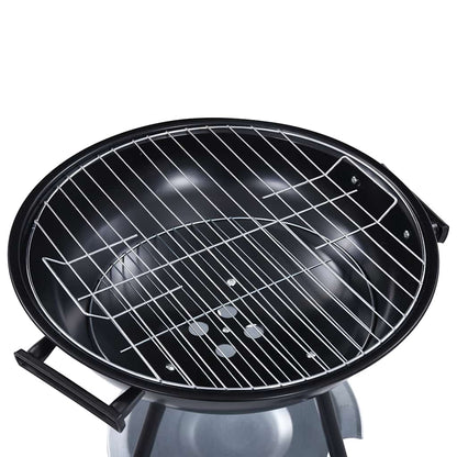 vidaXL Portable XXL Charcoal Kettle BBQ Grill with Wheels 44 cm - Multicolour