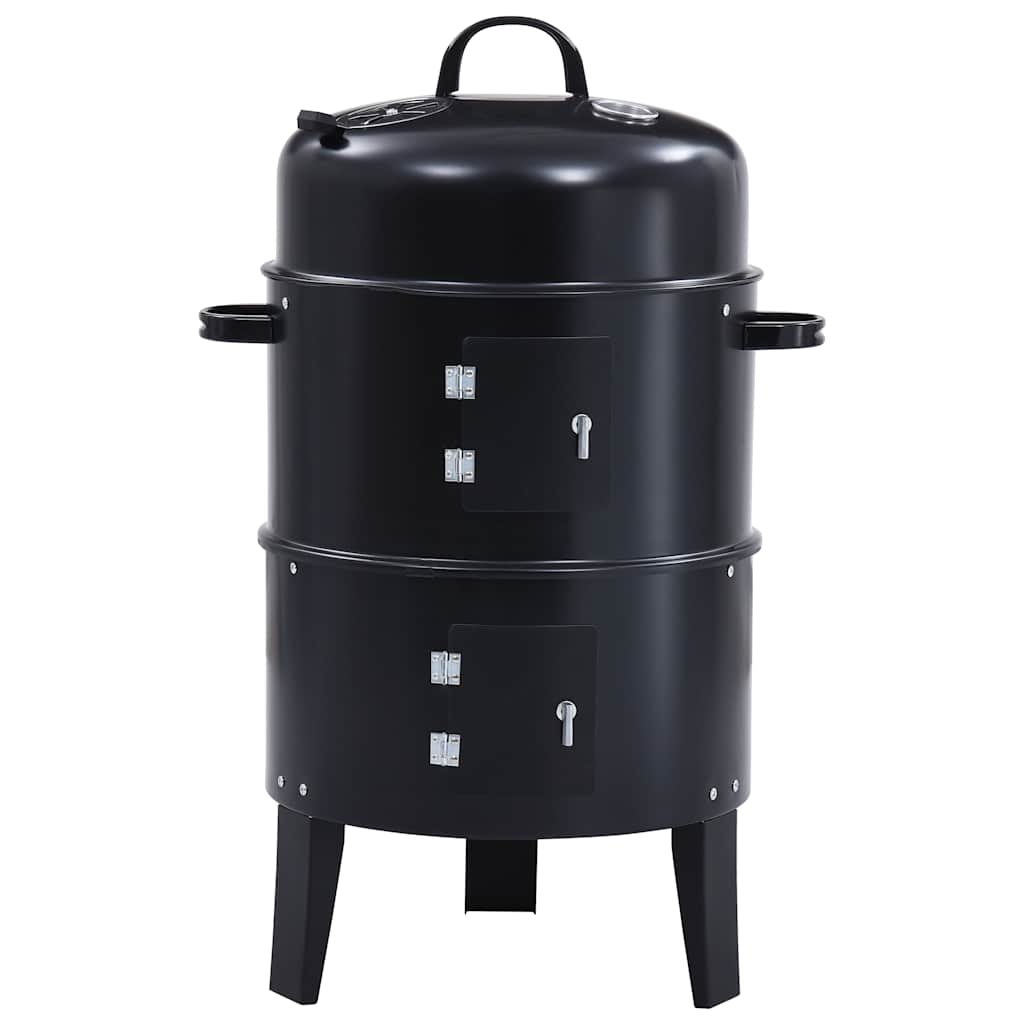 vidaXL 3-in-1 Charcoal Smoker BBQ Grill 40x80 cm - Black